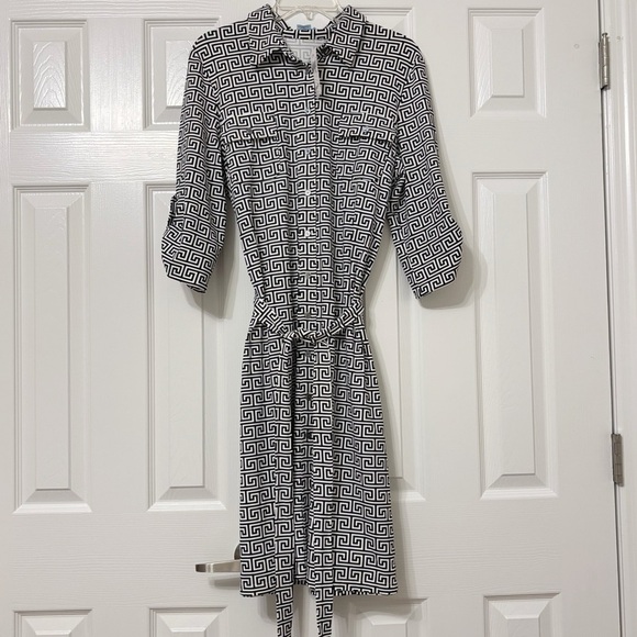 J. McLaughlin Dresses & Skirts - NWT Women's J. McLaughlin Belted Shirt Button Down Dress Black & White XL